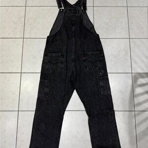 Levis Men's Black Denim Overalls L